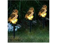Lampă frumoasă solară cu LED Owl în maro