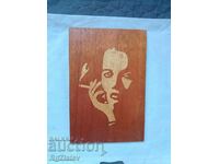WOMAN WITH CIGARETTE marquetry