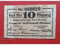Τραπεζογραμμάτιο-Γερμανία-Σλέσβιχ-Χολστάιν-Νόισταντ-10 Pfennig 1917