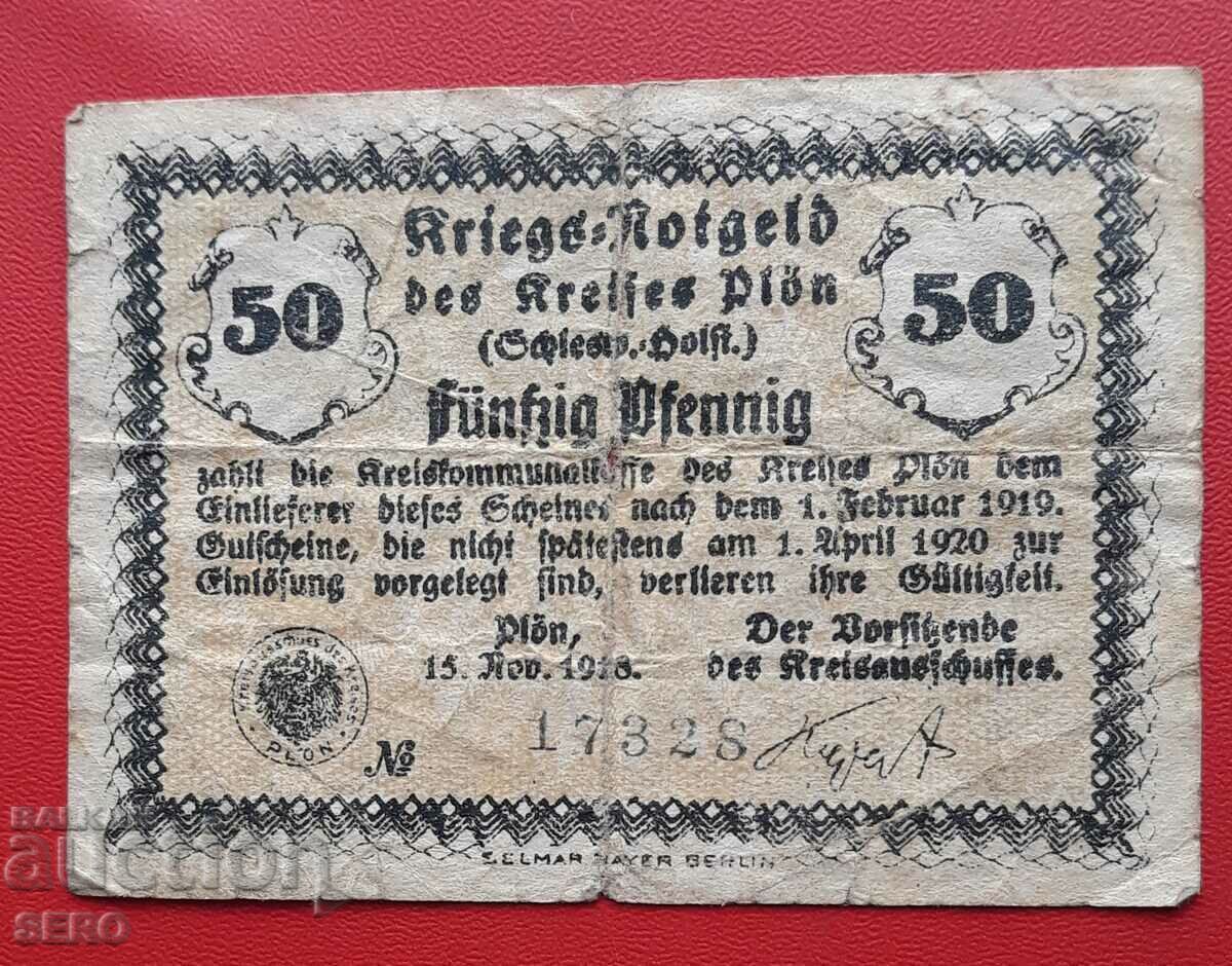 Банкнота-Германия-Шлезвиг-Холщайн-Пльон-50 пфенига 1920