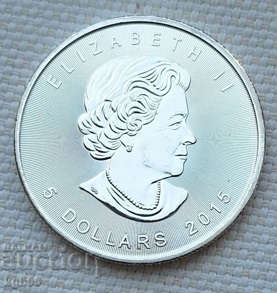 2015 uncie de argint 1 oz argint Canada.