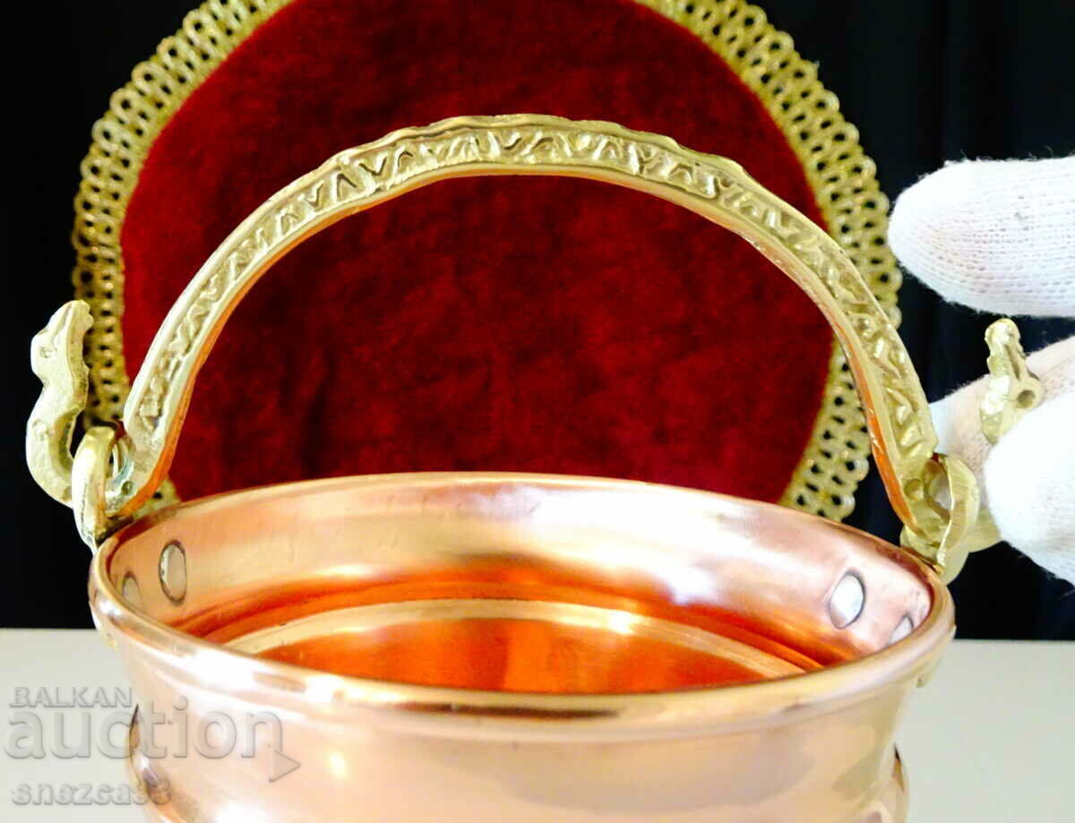 Copper cauldron, copper mug, copper cup. - 5