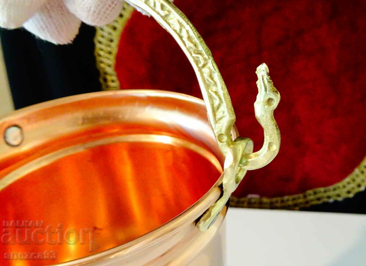 Copper cauldron, copper mug, copper cup. - 6