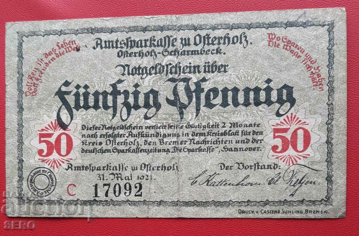 Τραπεζογραμμάτιο-Γερμανία-Σαξονία-Osterholz-50 pfennig 1921