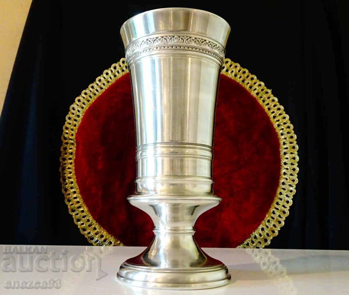 Magnificent goblet, WMF pewter glass.