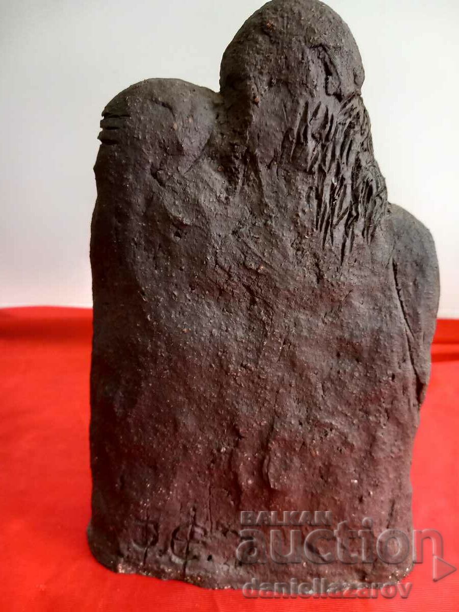 Auction Old Author's Terracotta Sculpture, Statuette Signed Auction Old Author's Terracotta Sculpture, Statuette Signed