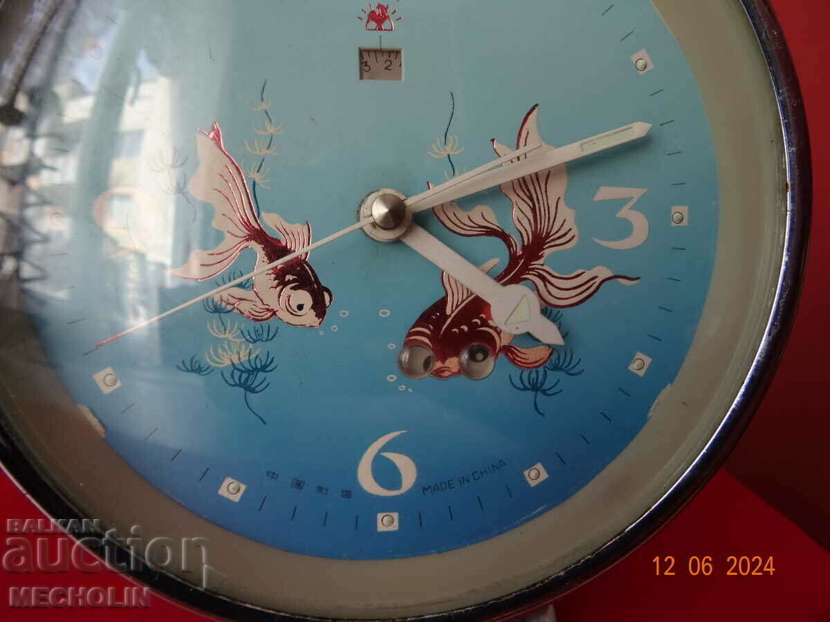 Auction COLLECTIBLE CHINESE ALARM CLOCK 2D FISH 5 Auction COLLECTIBLE CHINESE ALARM CLOCK 2D FISH 5