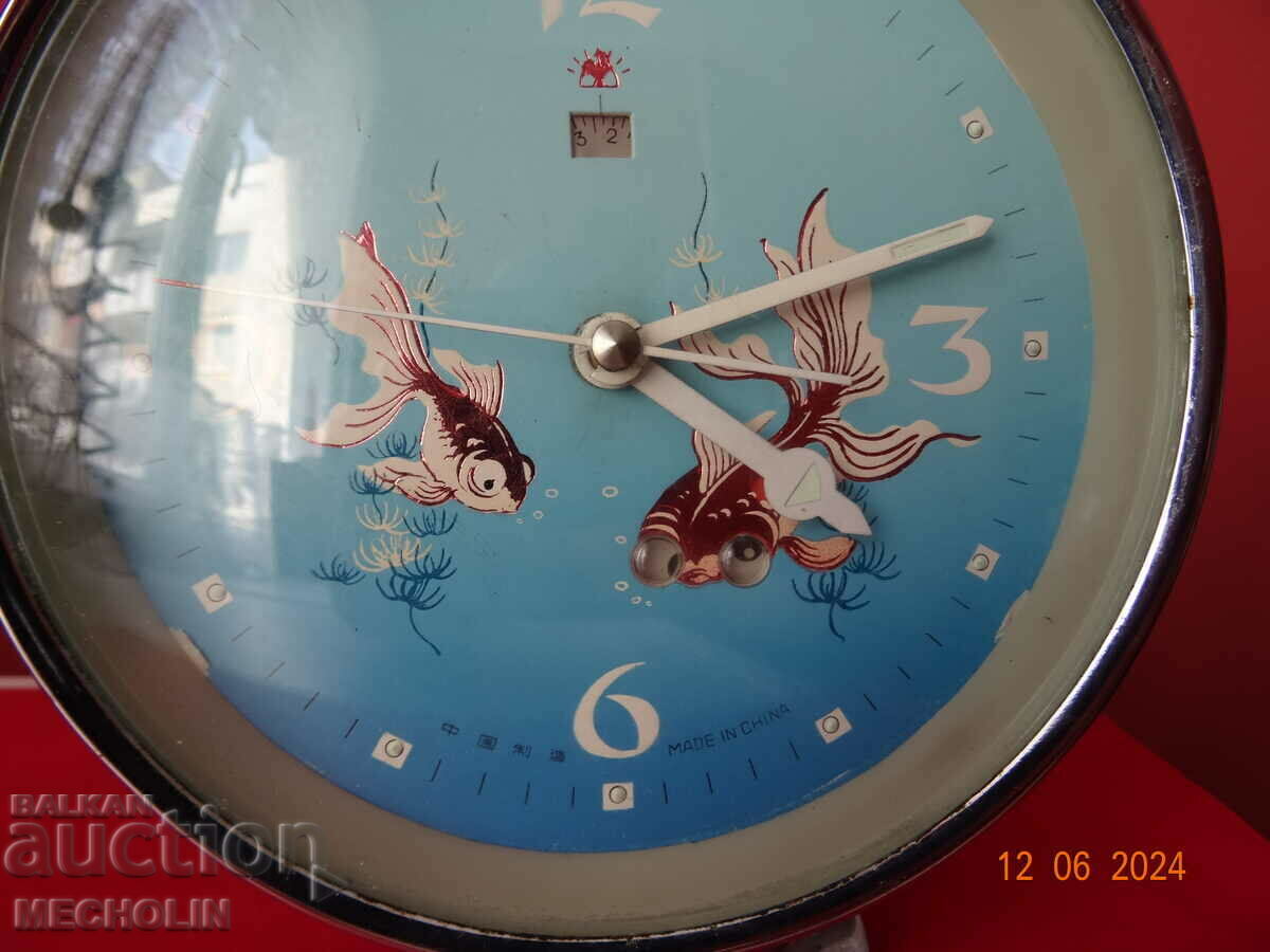 COLLECTIBLE CHINESE ALARM CLOCK 2D FISH 5 - 5 COLLECTIBLE CHINESE ALARM CLOCK 2D FISH 5 - 5