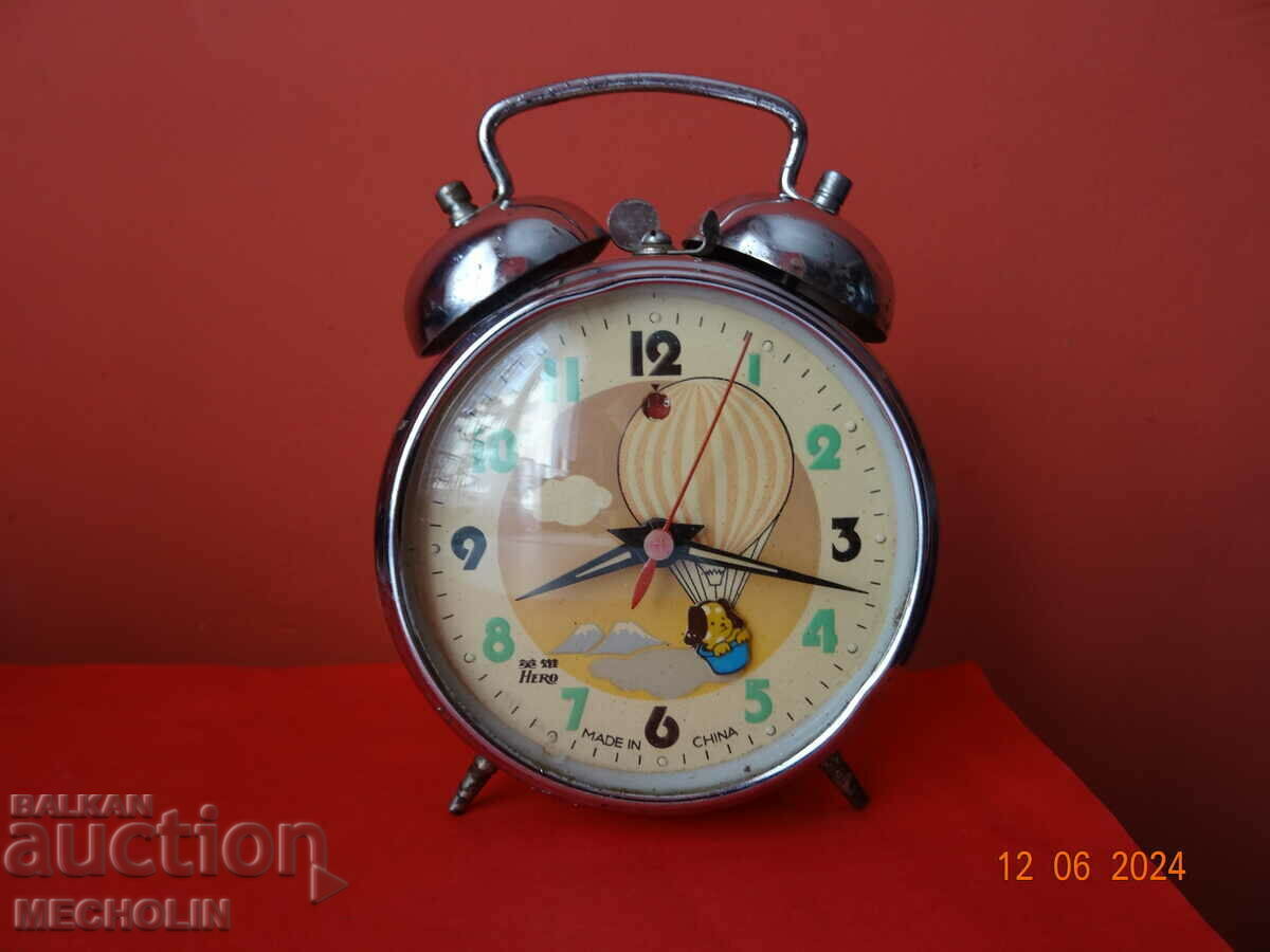 COLLECTIBLE CHINESE ALARM CLOCK 2D PUPPY PARACHUTE HERO