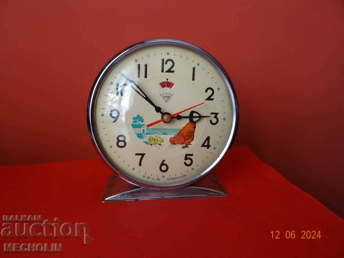 COLLECTIBLE CHINESE ALARM CLOCK 2D CHICKEN 2