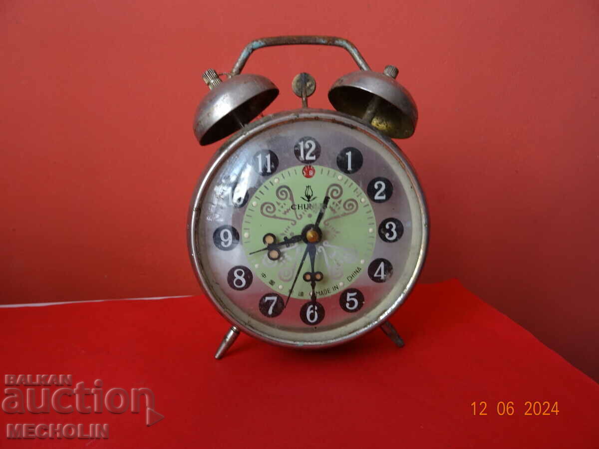 COLLECTIBLE CHINESE ALARM CLOCK WITH BELLS