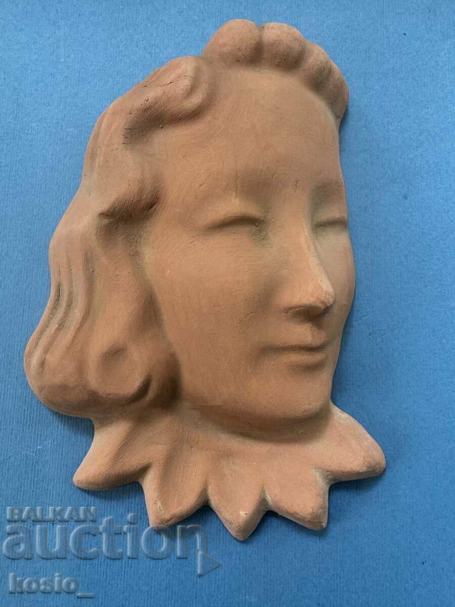 Ceramic wall mask from around 1930