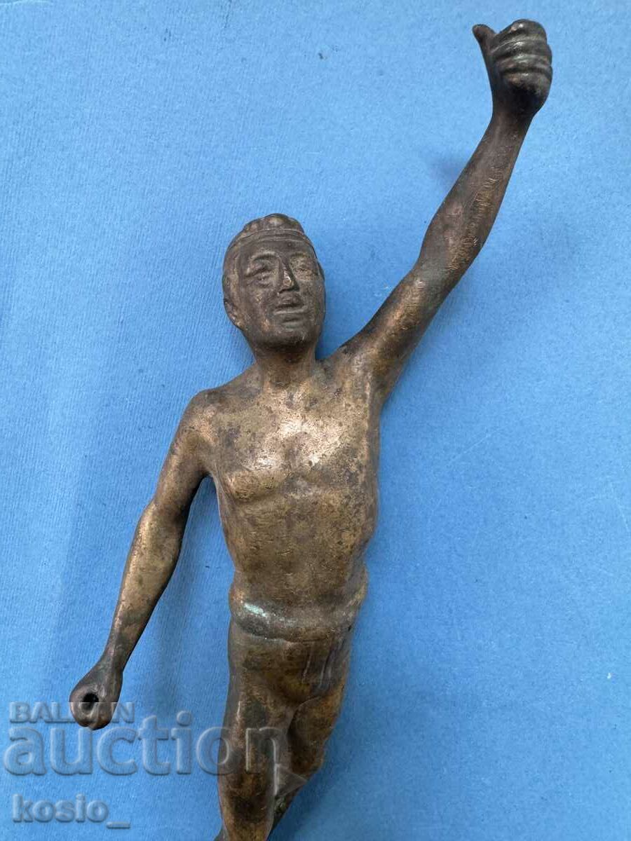 Sculptură din bronz a unui atlet olimpic, statuetă - 5