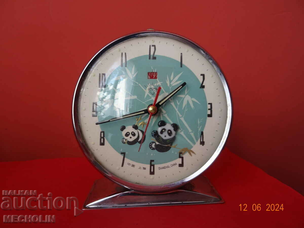 COLLECTIBLE CHINESE ALARM CLOCK 2 D PANDA 5 - 7 COLLECTIBLE CHINESE ALARM CLOCK 2 D PANDA 5 - 7