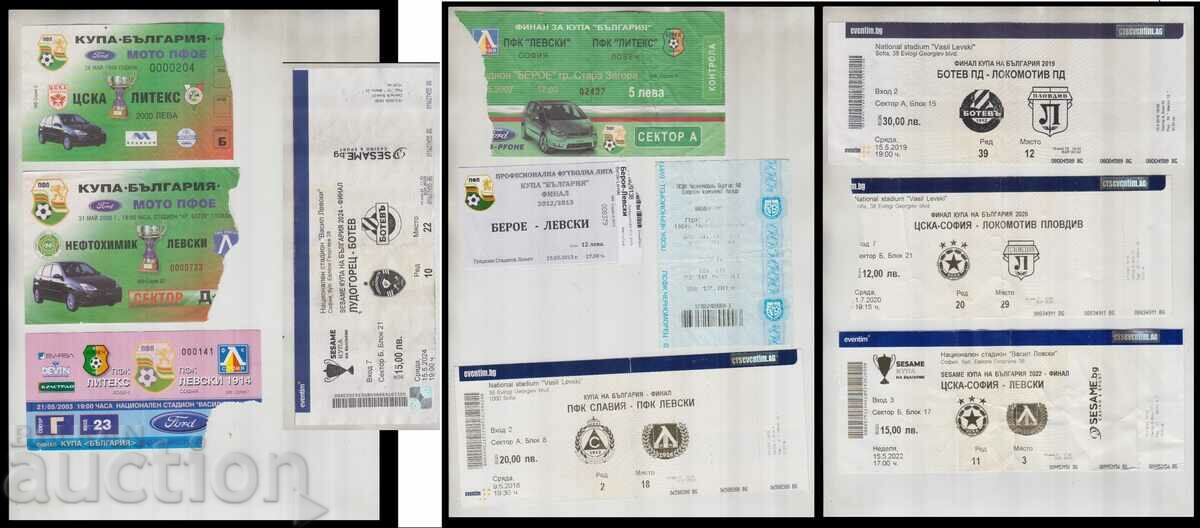 11 old football tickets - finals for KB (1999 - 2024)
