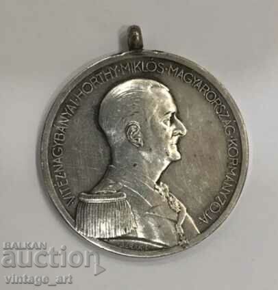 Hungary Admiral Horthy Silver Medal of Valor WWII