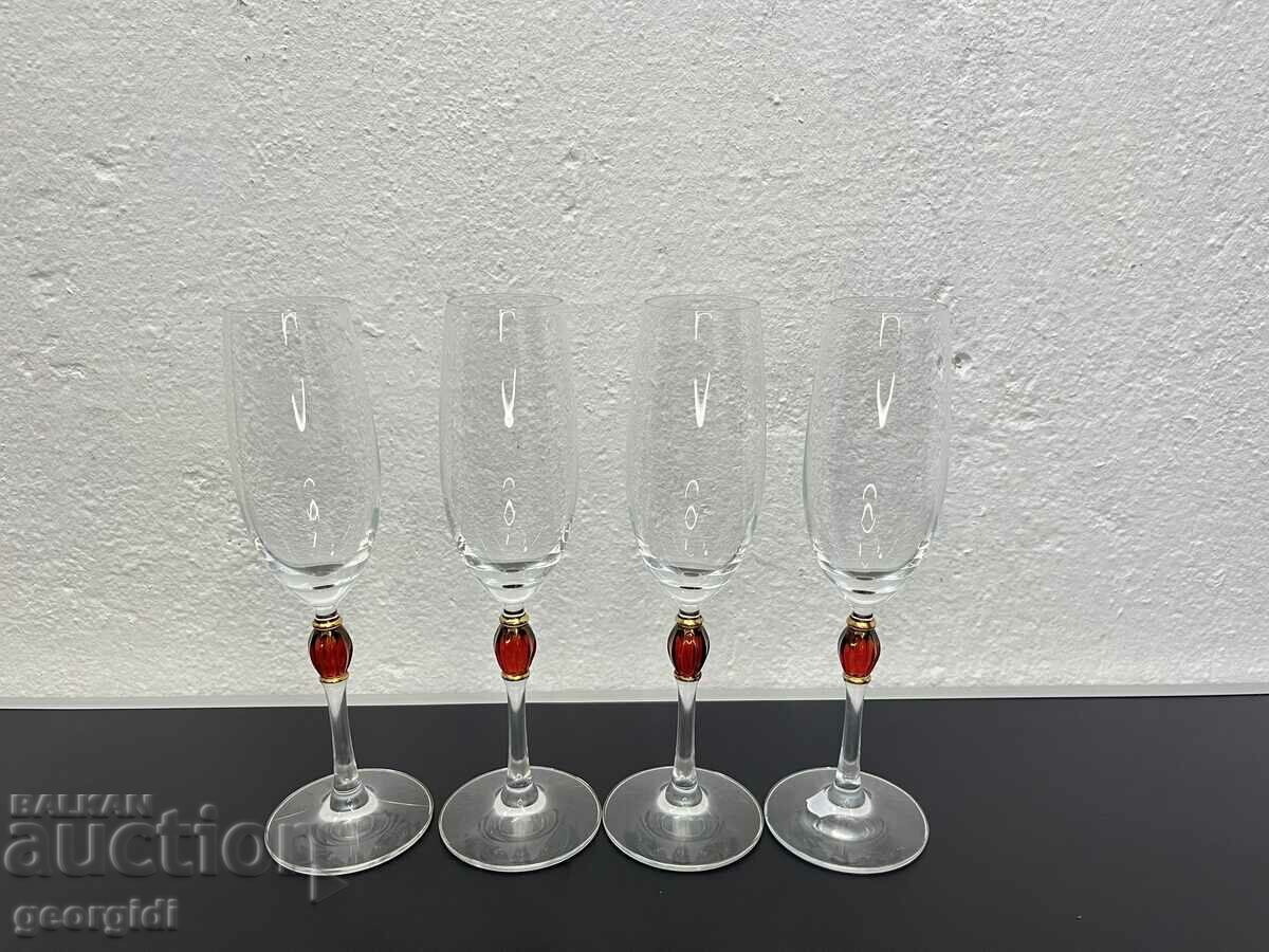 Стъклени чаши за шампанско. №5516