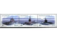 Clean stamps Submarines Ships 2023 Russia