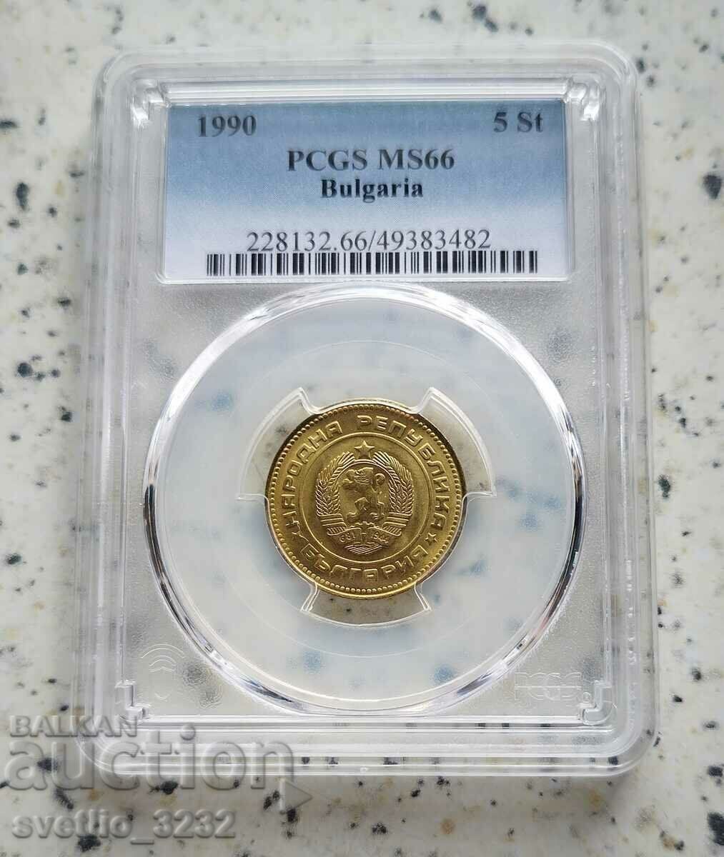 5 Centi 1990 MS 66 PCGS