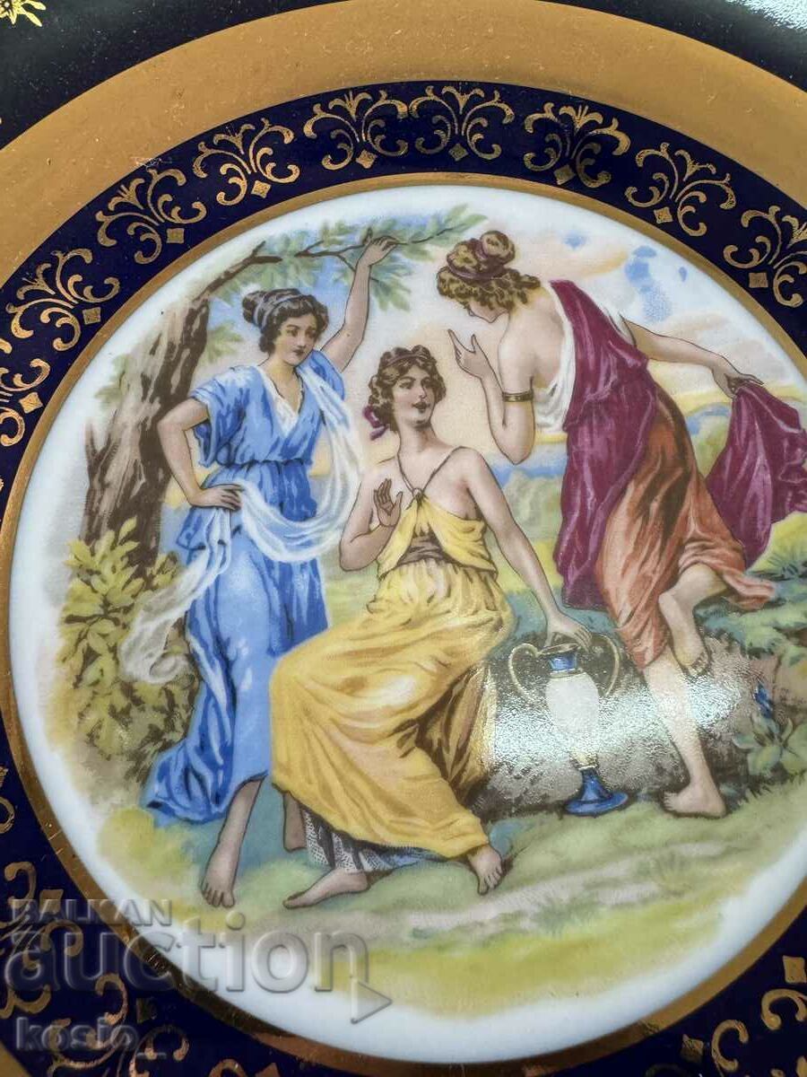 Czech porcelain cobalt and gold plate with price 60.00 BGN | € 30.68 Czech porcelain cobalt and gold plate with price 60.00 BGN | € 30.68