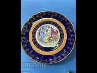 Czech porcelain cobalt and gold plate