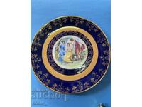 Czech porcelain cobalt and gold plate