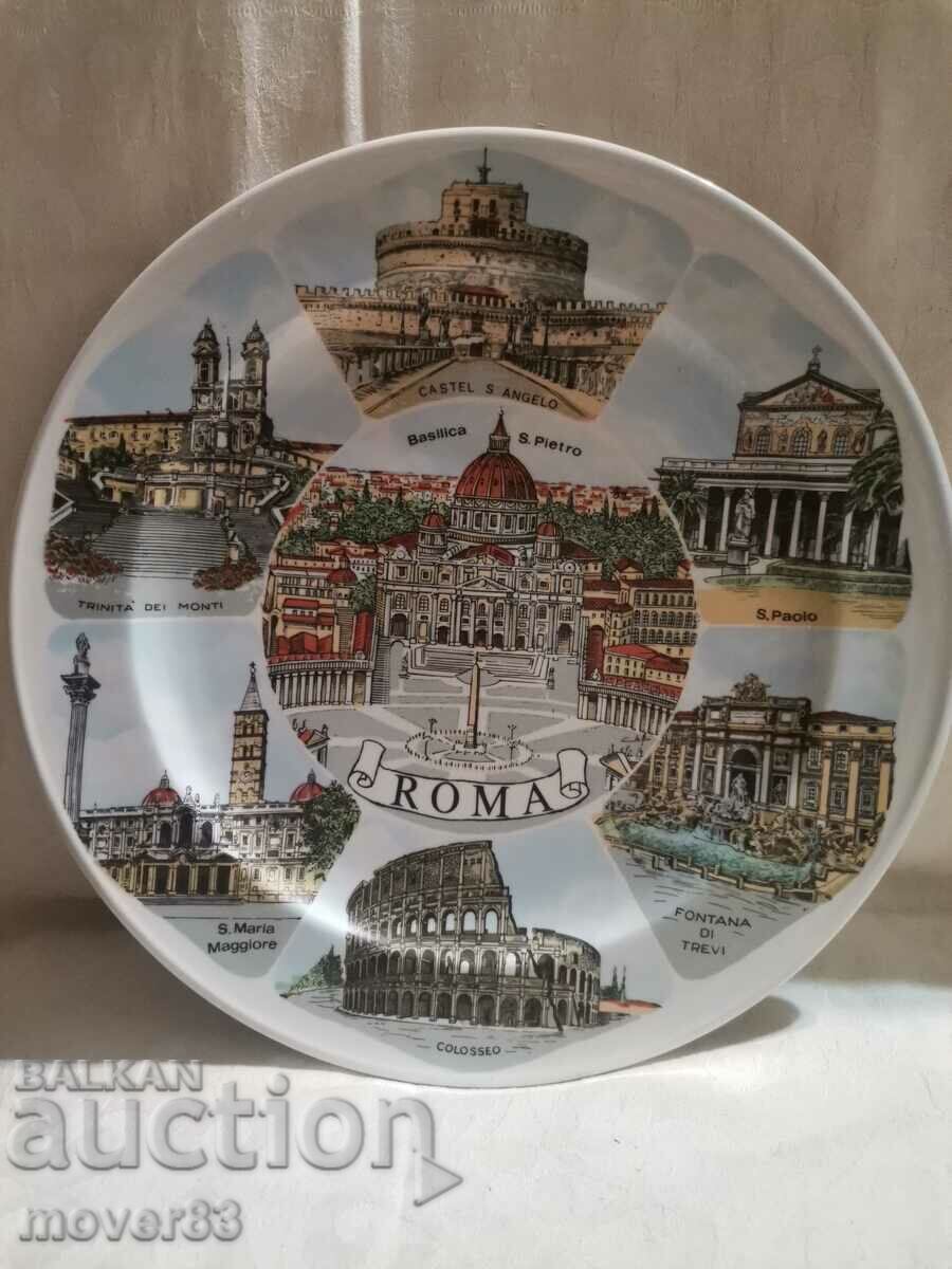 Porcelain plate. Italy. Souvenir
