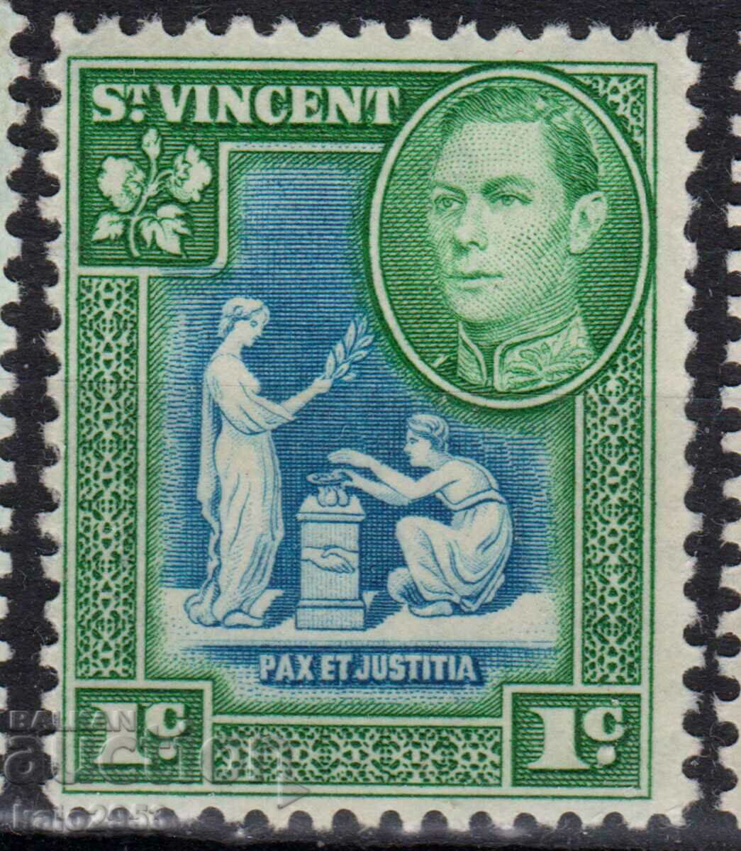 GB/St.Vincent-1938-KG VI+Motive ale naturii coloniale, MLH