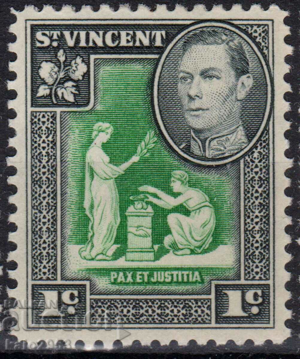 GB/St.Vincent-1941-KG VI+Nature Motifs-2nd Edition,MLH