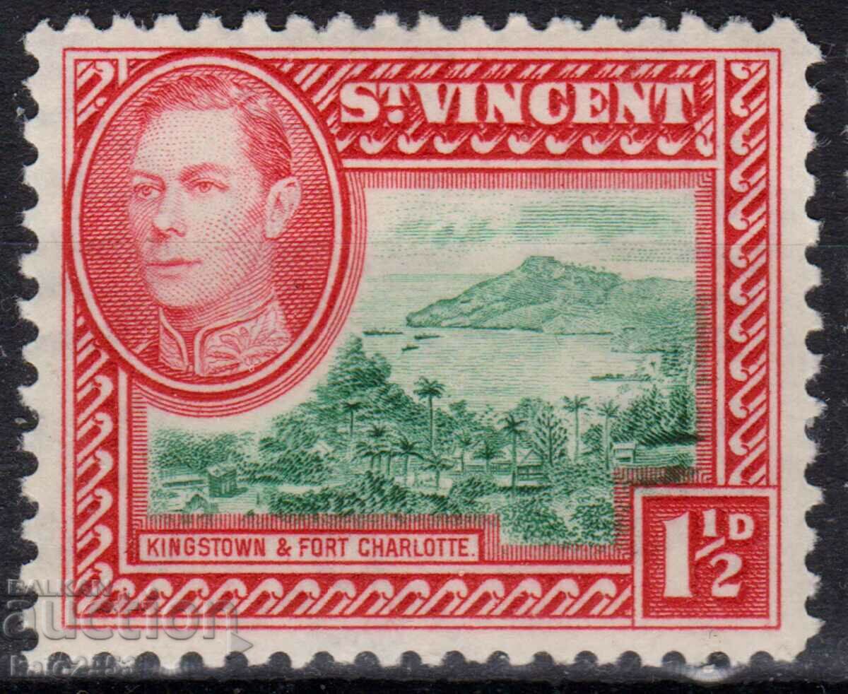 GB/St.Vincent-1938-KG VI+Μοτίβα της φύσης στην αποικία,MLH