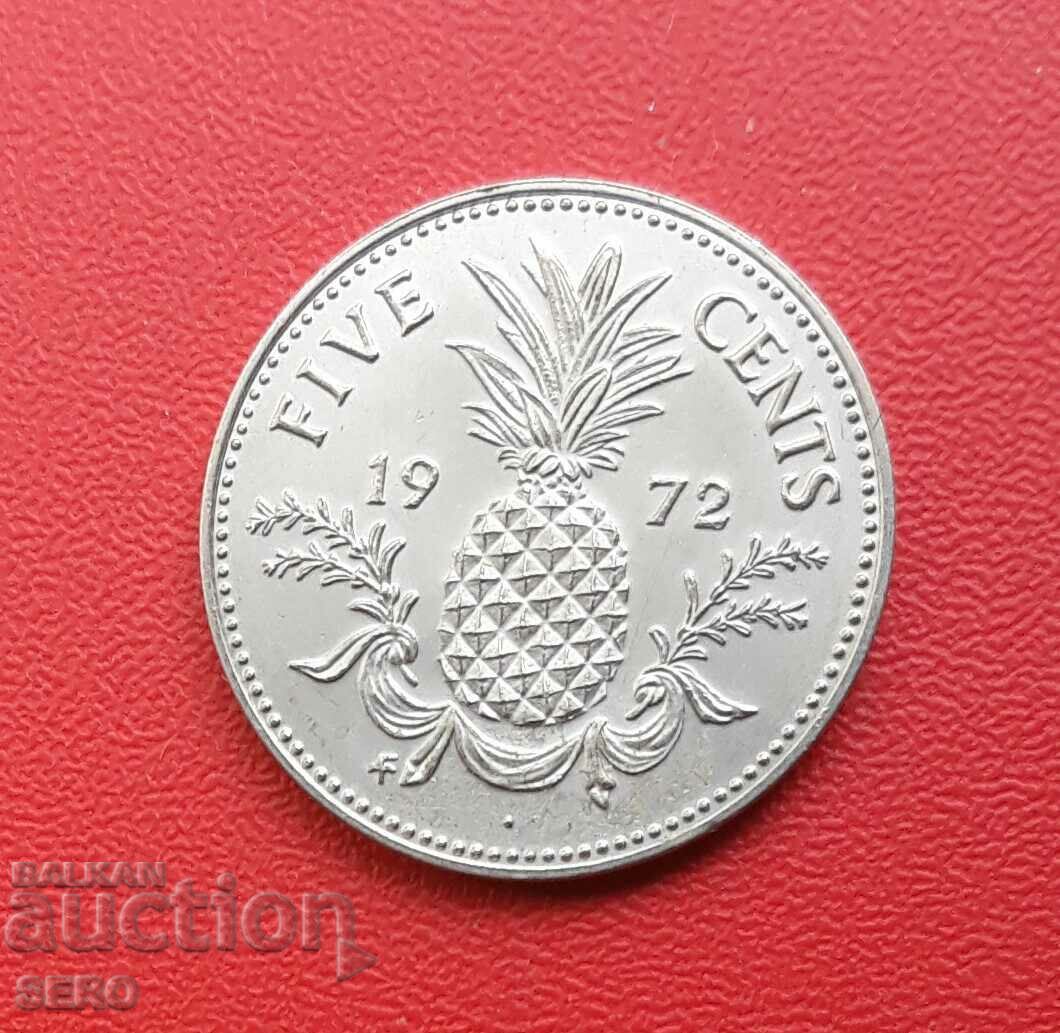 Bahamas-5 cenți 1972-tir mic 11 buc.