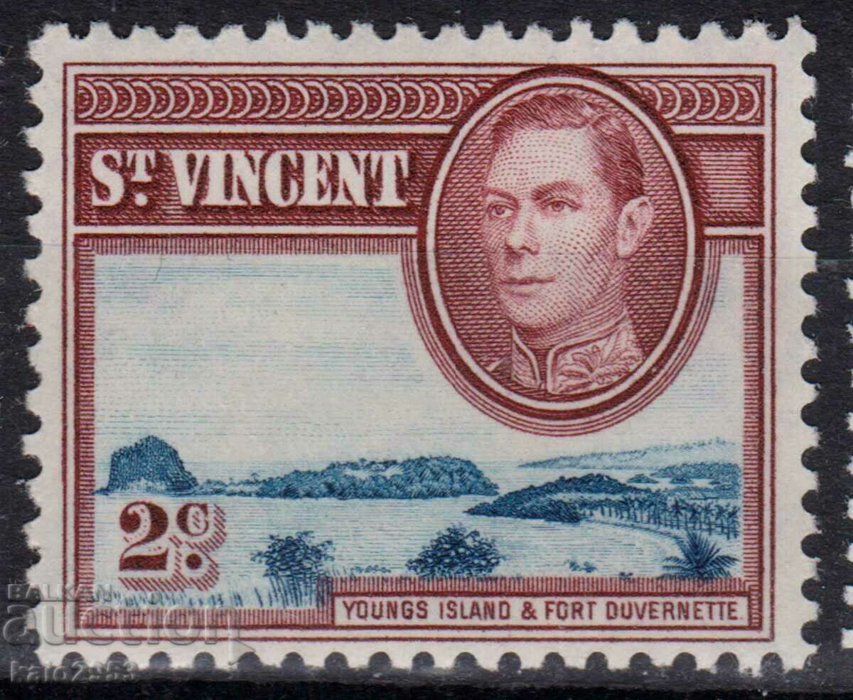 GB/St.Vincent-1938-KG VI+Μοτίβα της φύσης στην αποικία,MLH