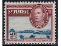 GB/St.Vincent-1938-KG VI+Nature motifs in the colony,MLH
