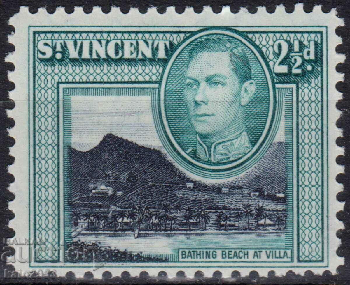 GB/St.Vincent-1938-KG VI+Motive naturale în colonie,MLH