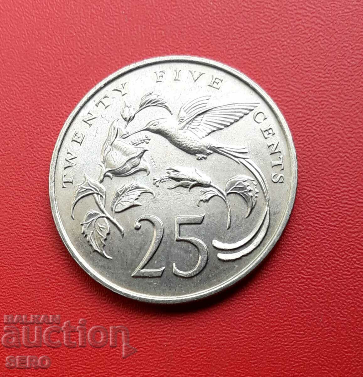 Остров Ямайка-25 цента 1973-малък тираж-160 х.бр