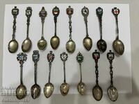 Silver collectible spoons. 15 pcs., 148.51 g. Sample-800