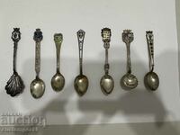 Silver collectible spoons. 7 pcs., 74.69 g. Sample-800