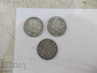 Лот от 3 бр. монети "1 левъ - 1891 г."