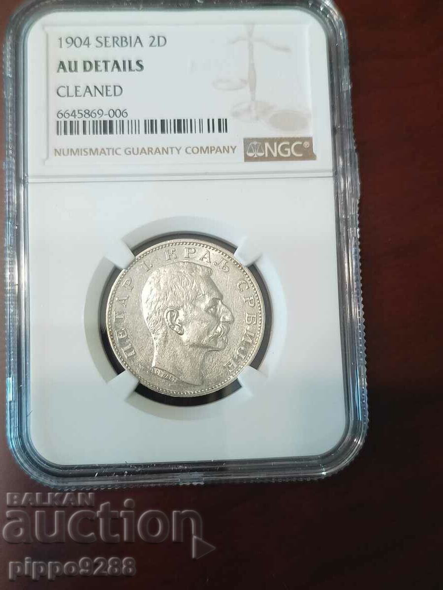 2 dinars 1904 NGC
