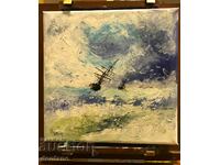 Seascape oil painting - Seascape - Ships at sea 20/20