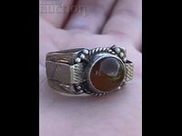 Old Silver Ring with Carnelian