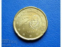Испания 20 евроцента Euro cent 1999