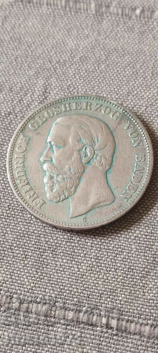 5 γραμματόσημα 1876 Baden