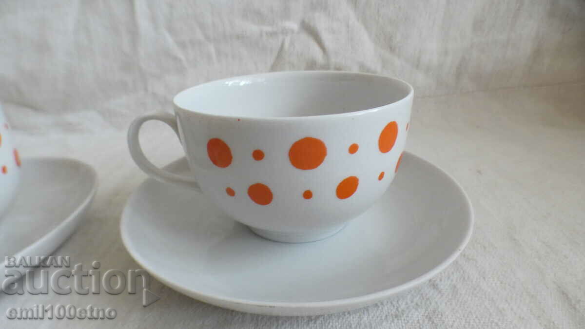 Auction Set of 2 teacups old porcelain Dulevo USSR Auction Set of 2 teacups old porcelain Dulevo USSR