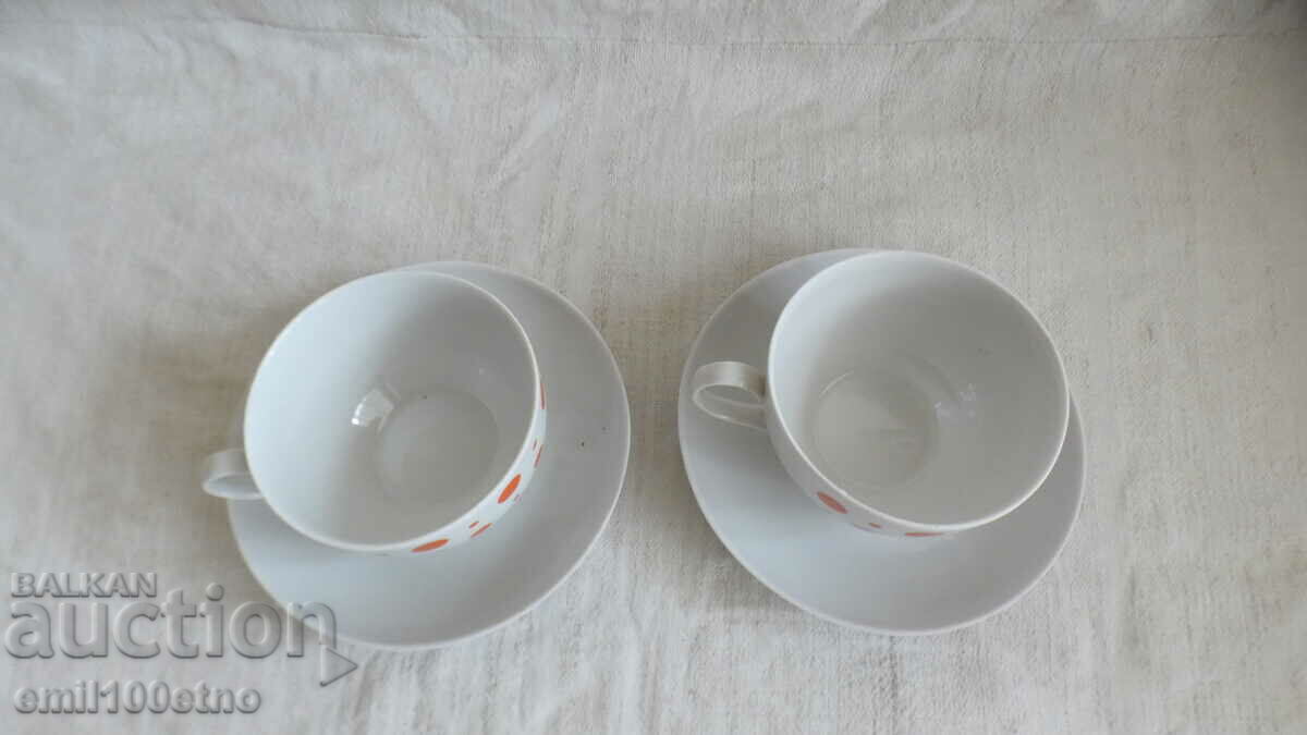 Delivery of Set of 2 teacups old porcelain Dulevo USSR Delivery of Set of 2 teacups old porcelain Dulevo USSR