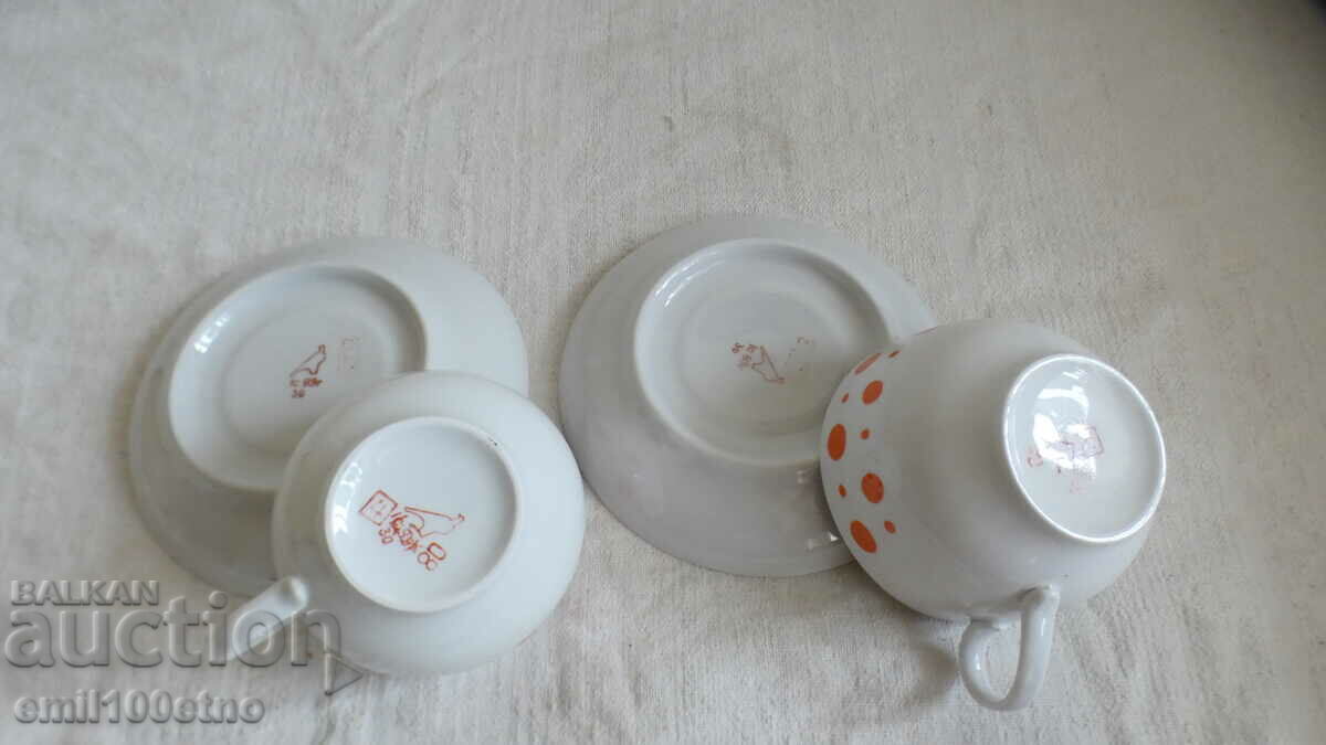 Set of 2 teacups old porcelain Dulevo USSR - 6 Set of 2 teacups old porcelain Dulevo USSR - 6