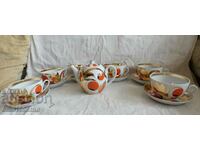 Tea service 6 cups with teapot old porcelain Verbilki USSR
