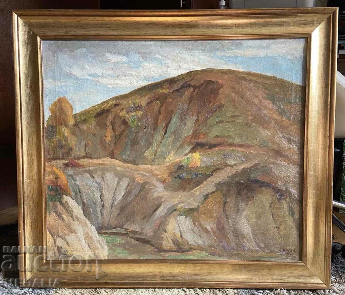 Boris Kolev-"Landscape"-oil paints-signed-framed