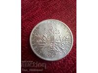 5 Franci 1963 AU+ Franța Argint