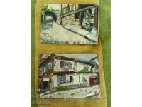Δύο μικρές ελαιογραφίες - Ala prima - Σπίτια με γρασίδι